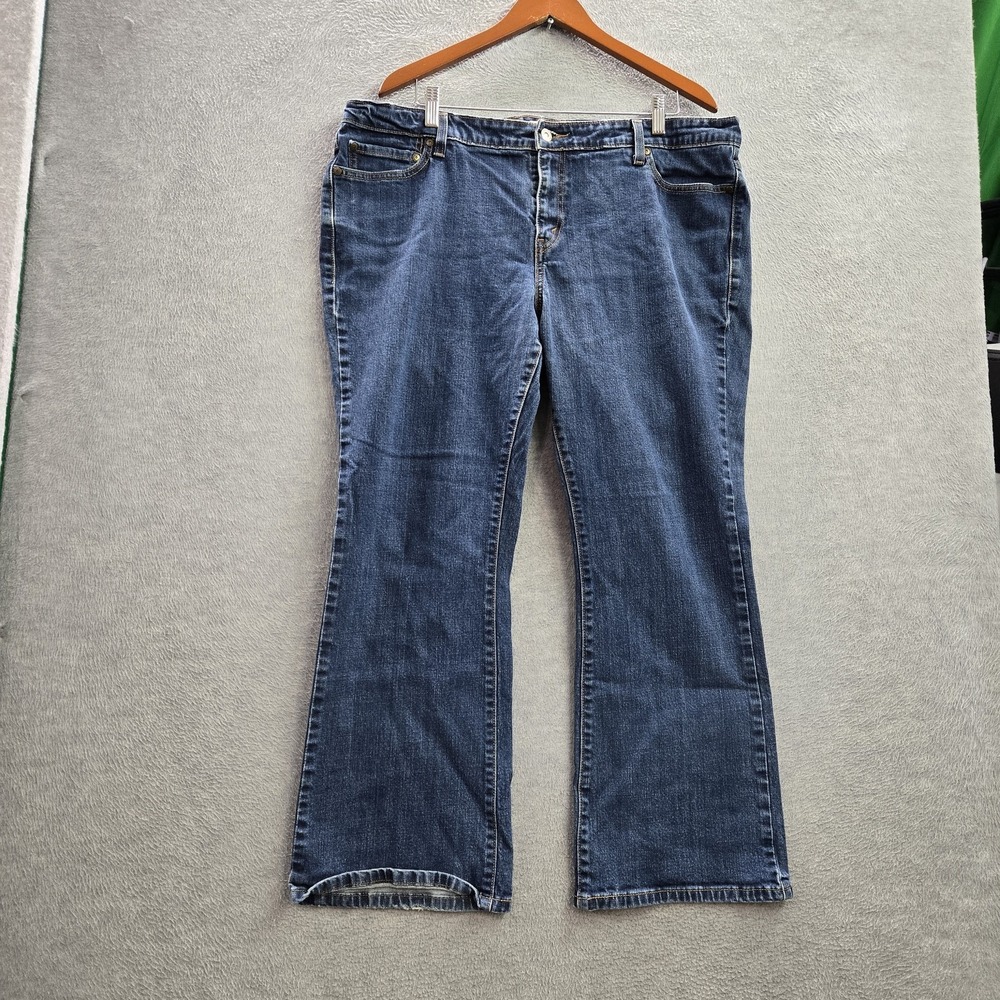VINTAGE Levi's 590 Women Jeans 20W SHORT Blue Denim Bootcut 28" Inseam Y2K